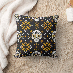 Coussin Jour des morts   Crâne à sucre Día de Los Muertos