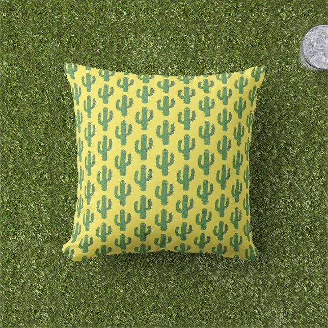 Coussin Jour des morts heureux Cactus Patterned (Herbe)