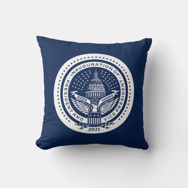 Coussin Jour d'inauguration du logo inaugural de Biden Har (Recto)