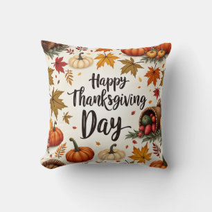 Coussin Jour du bon thanksgiving Rustique Autumn Jeu d'ore