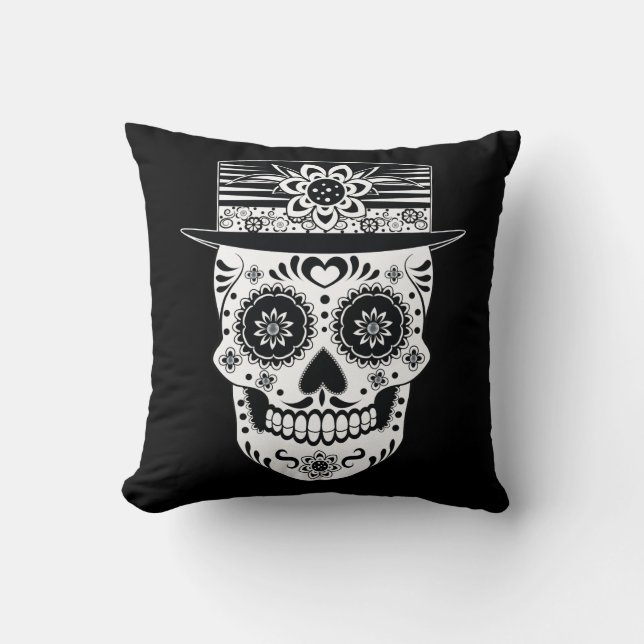 Coussin Jour du crâne de sucre mort (Recto)