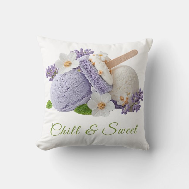 Coussin Jour du Sandwich de Crème Glacée Aquarelle  (Recto)