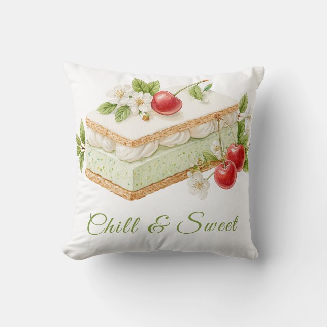 Coussin Jour du Sandwich de Crème Glacée Aquarelle  (Recto)
