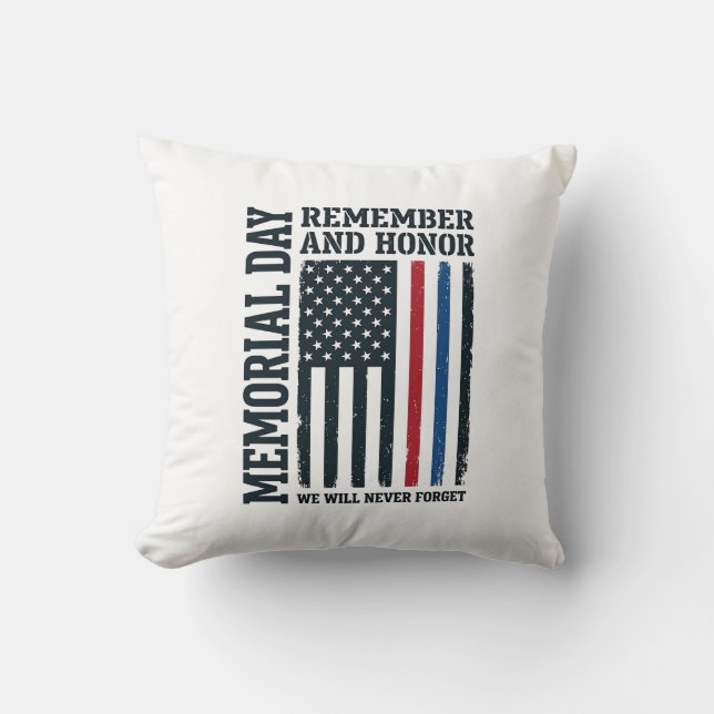Coussin Jour du Souvenir Hommage et Tribut Vector Des (Recto)