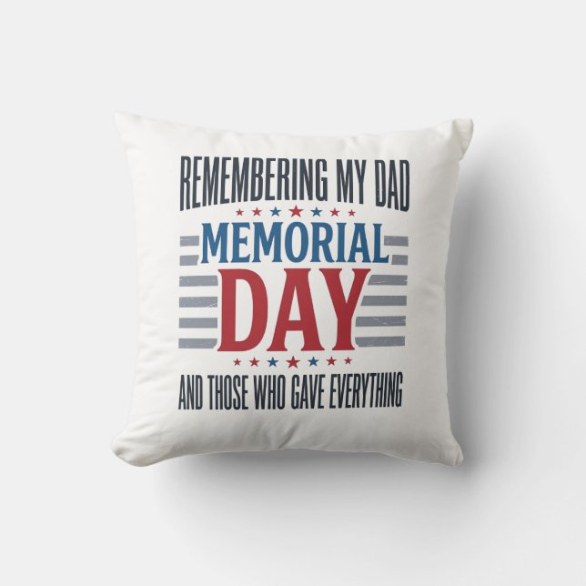 Coussin Jour du Souvenir Papa Hommage Patriotique (Recto)