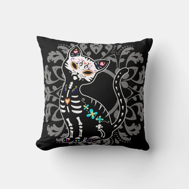 Coussin Jour Girly de la coutume mignonne morte de chat (Recto)
