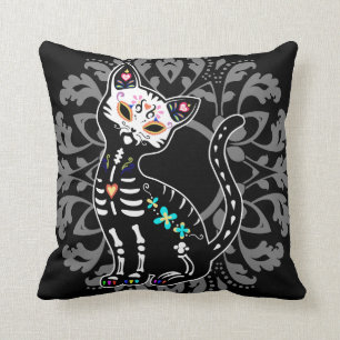 Coussin Jour Girly de la coutume mignonne morte de chat