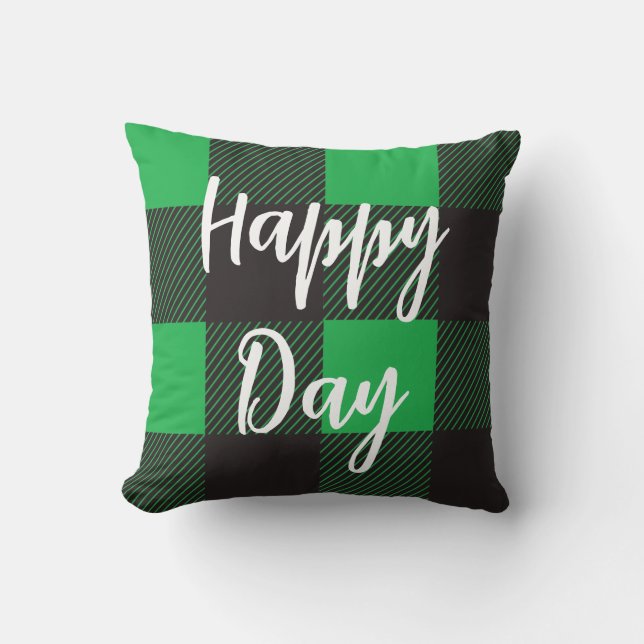 Coussin Jour heureux du Motif vert (Recto)