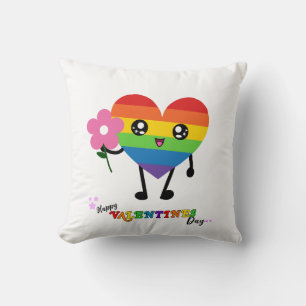 Coussin Jour Jour Jouer de Valentines arc-en-ciel LGBTQ
