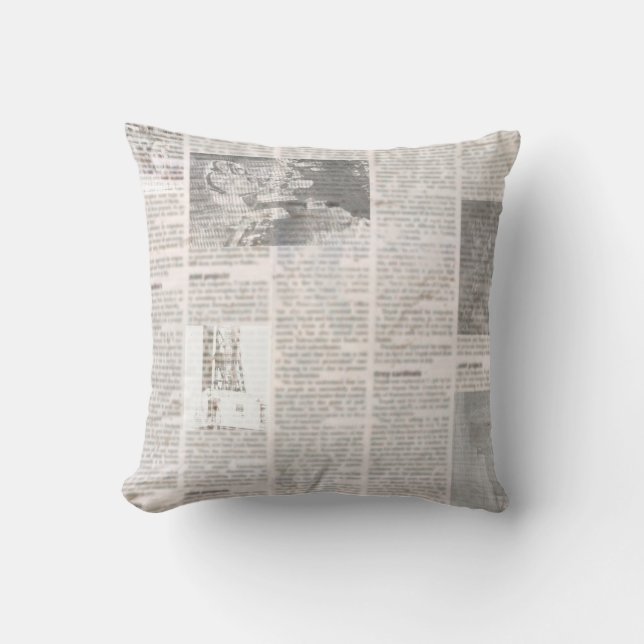 Coussin Journal avec vieux texte illisible. Grunge vintage (Recto)