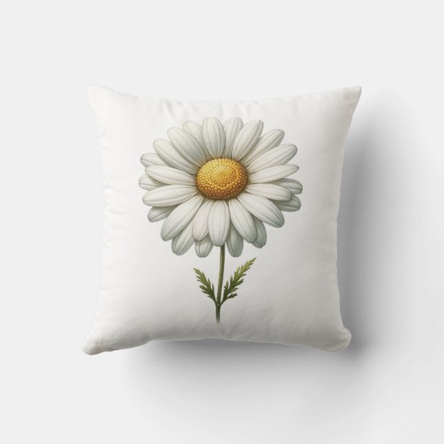 Coussin Journal de l'herbe de fleur de marguerite blanche  (Verso)