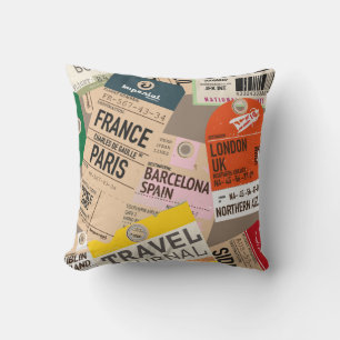 Coussin Journal de voyage.