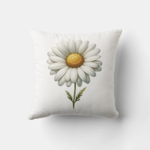 Coussin Journal d'herbe de fleur de marguerite blanche sim
