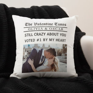 Coussin Journal personnalisé de la Saint-Valentin avec pho