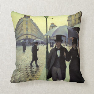 Coussin Journée de la Pluie de Paris par Gustave Caillebot