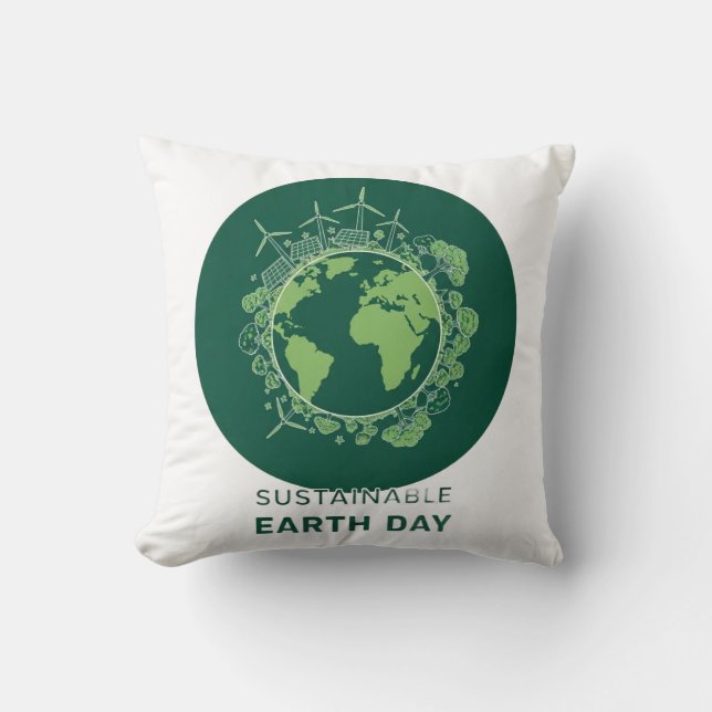 Coussin Journée de la Terre durable (Recto)