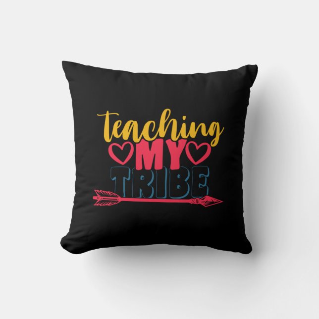 Coussin Journée de l'enseignant Enseigner ma tribu (Recto)