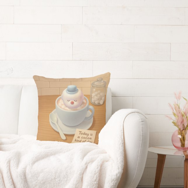 Coussin Journée du Chocolat Chaud : Bichon Sourire Art Mar (Canapé)