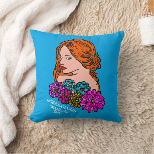 Coussin Journée Internationale de la Femme Auburn Cheveux