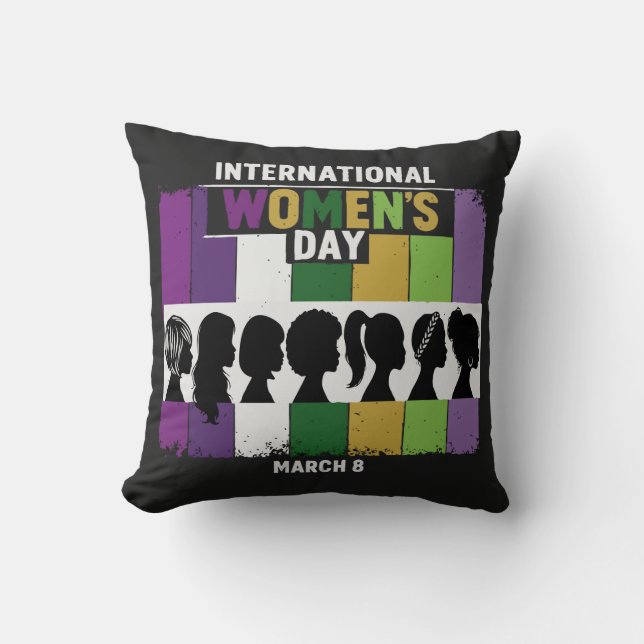 Coussin Journée internationale des femmes moderne | Femmes (Recto)