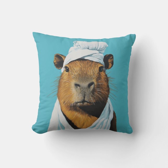 Coussin Journée Spa de Capybara (Recto)