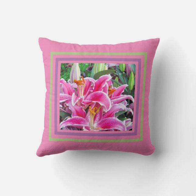COUSSIN JOURNÉES ORIENTALES ROSES AVEC VERT ET LAVENDER (Verso)