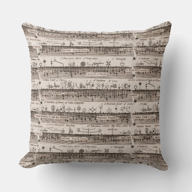 Coussin Journées saintes et saints Calendrier antique (Recto)