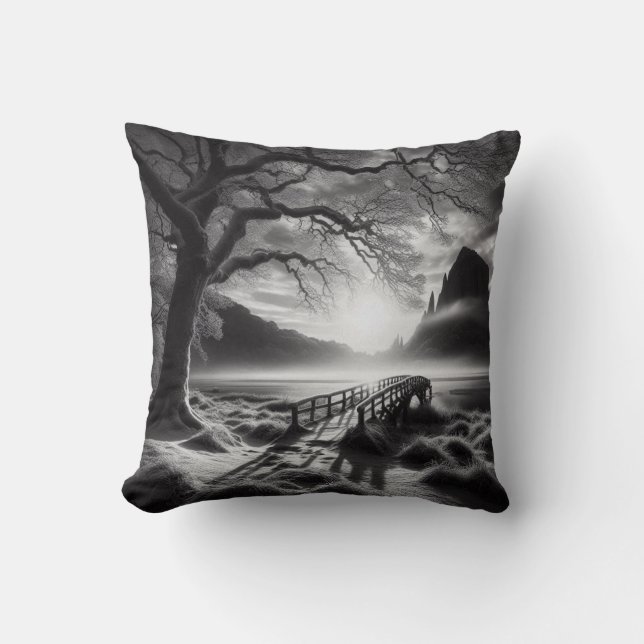Coussin Journey to the Edge – Elegance & Mystery (Recto)