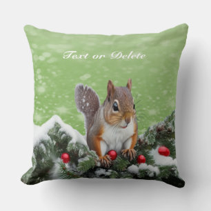 Coussin Jours fériés de Noël d'écureuil Jeter l'oreiller