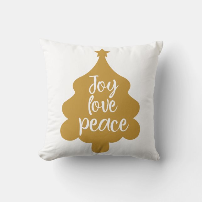 Coussin Joy Love Peace Tree (Recto)