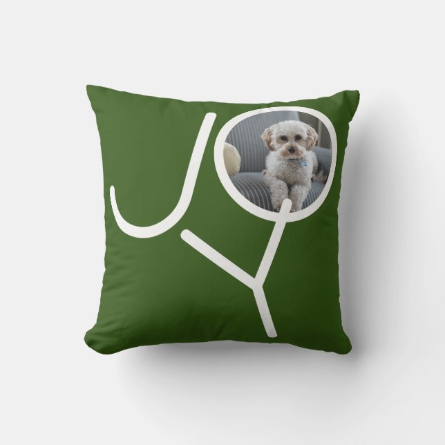 Coussin Joy Modèle photo Noël personnalisé (Recto)