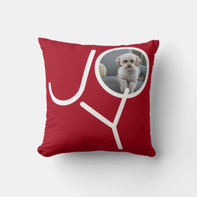 Coussin Joy Modèle photo Noël personnalisé (Recto)