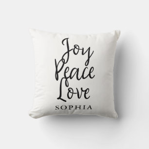 Coussin Joy Peace Love Citation Inspirationnelle