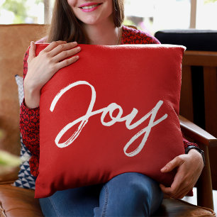 Coussin Joy police blanche moderne