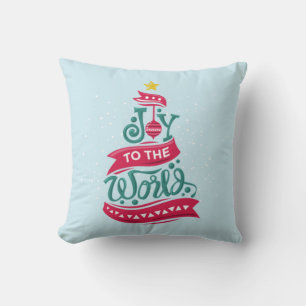 Coussin Joy to the World Christmas Citation Typographie