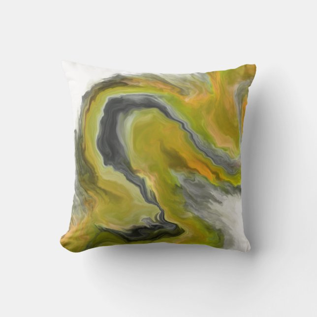 Coussin Joyau gris-jaune Tonceau Art Fléreux Peinture (Recto)