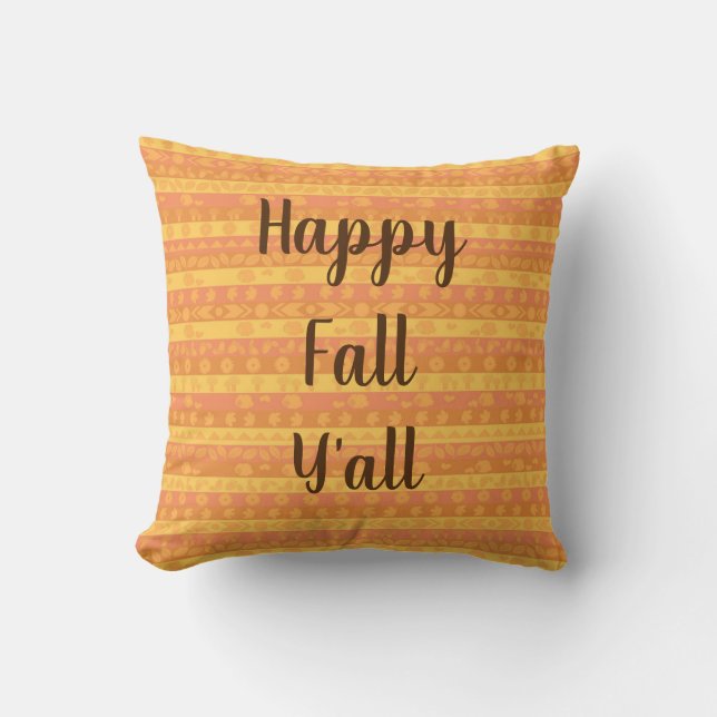 Coussin Joyeuse Automne à Tous Accent - Maison de Campagne (Recto)