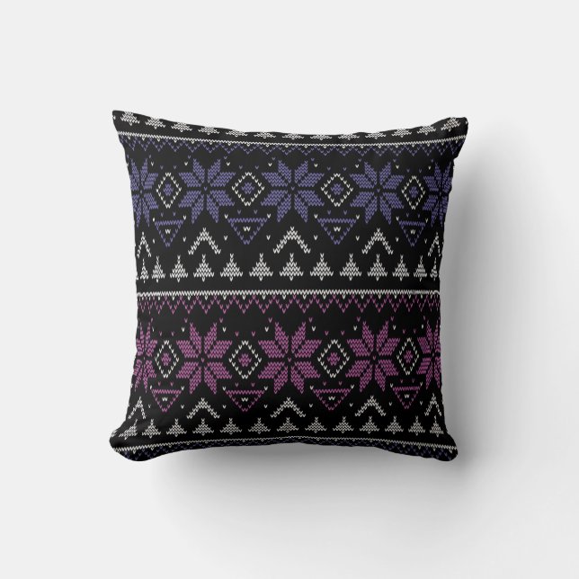 Coussin Joyeuse broderie de Noël point de croix de sueur l (Recto)