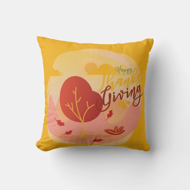 Coussin Joyeuse Décoration de Maison d'Action de Grâce Mod (Recto)