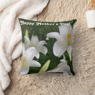 Coussin Joyeuse fête des Mères ! Lys blanc –