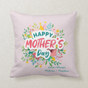 Coussin Joyeuse Fête des mères Moderne Floral Thro personn