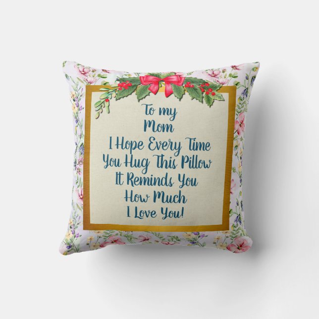 Coussin Joyeuse Fête des Mères Photo Élégante Moderne (Verso)