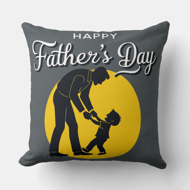 Coussin Joyeuse Fête des Pères Enseignant à Mon Fils à Mar (Recto)