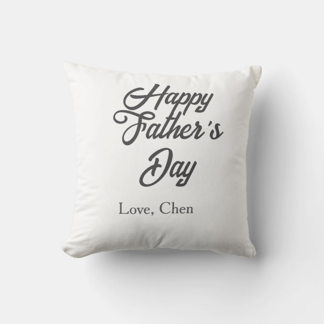 Coussin Joyeuse fête des pères nom gris amour meilleur pap (Recto)