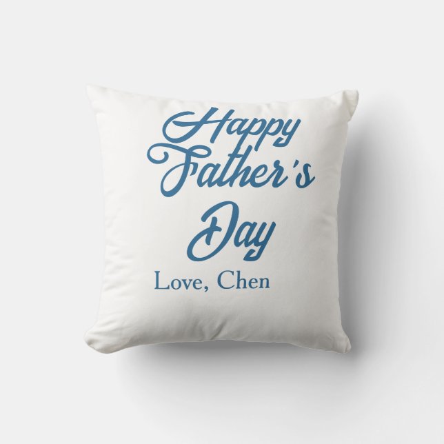 Coussin Joyeuse fête des pères nom gris amour meilleur pap (Recto)