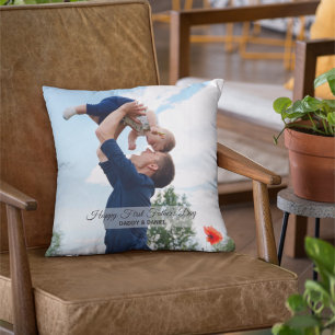 Coussin Joyeuse Fête des Premiers Pères Photo & Texte Pers