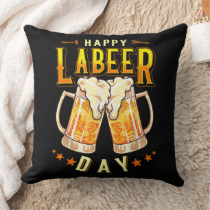 Coussin Joyeuse fête du Labeer drôle de fête du Travail