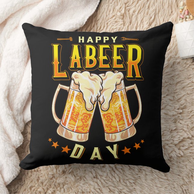 Coussin Joyeuse fête du Labeer drôle de fête du Travail (Couverture)