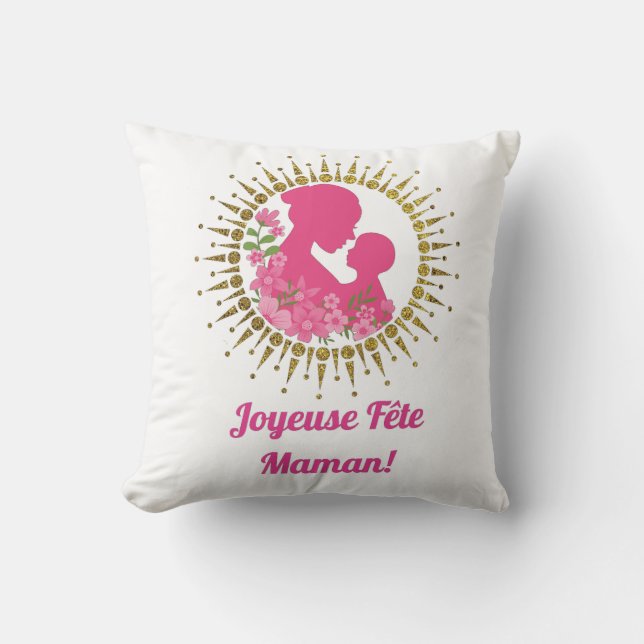 Coussin Joyeuse Fête Maman  (Recto)