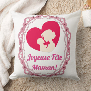Coussin Joyeuse Fête Maman – Cadre Vintage 